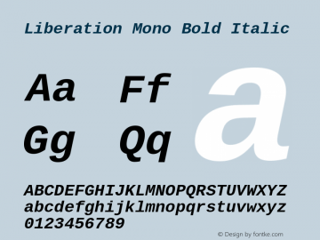 Liberation Mono Bold Italic Version 2.00.1图片样张