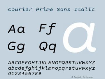 Courier Prime Sans Italic Version 3.020图片样张