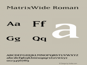 MatrixWide Roman Version 1.00 Font Sample