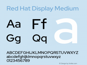 Red Hat Display Medium Version 1.003;hotconv 1.0.109;makeotfexe 2.5.65596图片样张