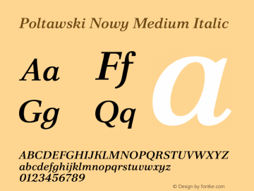 Poltawski Nowy Medium Italic Version 1.001;gftools[0.9.25]图片样张