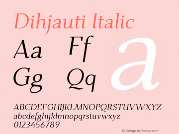 Dihjauti Italic Version 1.0.0图片样张