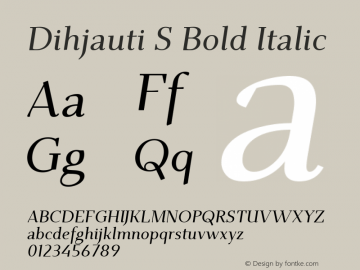 Dihjauti S Bold Italic Version 1.0.0图片样张