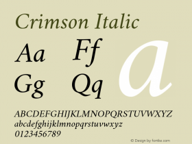 Crimson Italic Version 0.8图片样张