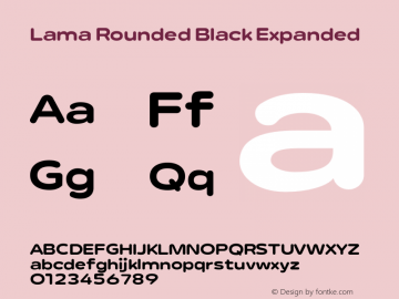 Lama Rounded Black Expanded Version 1.000;hotconv 1.0.109;makeotfexe 2.5.65596图片样张