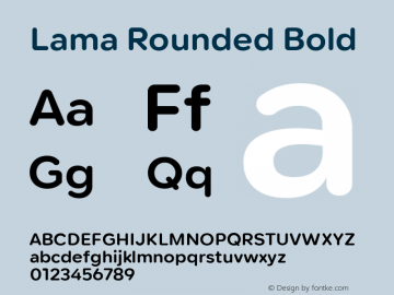 Lama Rounded Bold Version 1.000图片样张