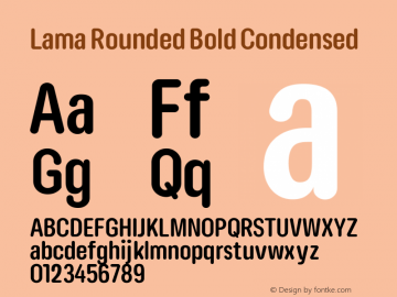 Lama Rounded Bold Condensed Version 1.000图片样张