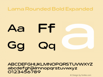 Lama Rounded Bold Expanded Version 1.000图片样张