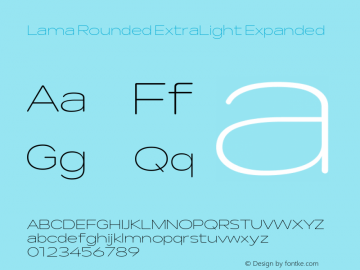 Lama Rounded ExtraLight Expanded Version 1.000图片样张