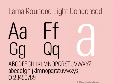 Lama Rounded Light Condensed Version 1.000图片样张