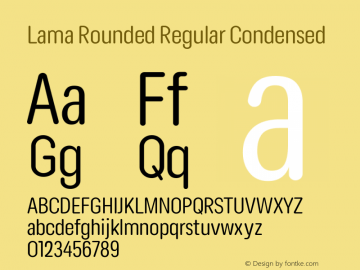 Lama Rounded Regular Condensed Version 1.000图片样张