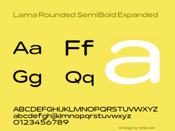 Lama Rounded SemiBold Expanded Version 1.000图片样张