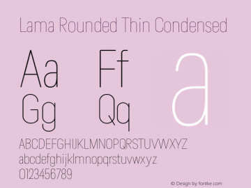 Lama Rounded Thin Condensed Version 1.000图片样张