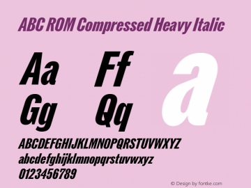 ABC ROM Compressed Heavy Italic Version 1.000图片样张