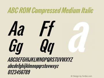 ABC ROM Compressed Medium Italic Version 1.000图片样张