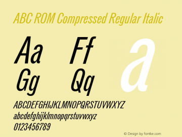 ABC ROM Compressed Regular Italic Version 1.000图片样张