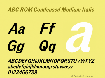 ABC ROM Condensed Medium Italic Version 1.000图片样张