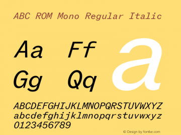 ABC ROM Mono Regular Italic Version 1.000图片样张
