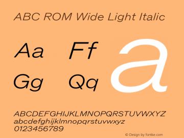 ABC ROM Wide Light Italic Version 1.000图片样张