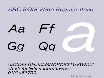 ABC ROM Wide Regular Italic Version 1.000图片样张
