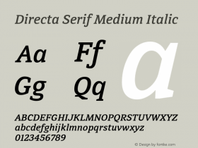 DirectaSerifMedium-Italic Version 1.000图片样张