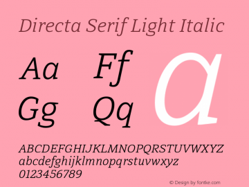 DirectaSerifLight-Italic Version 1.000图片样张