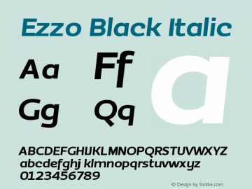 Ezzo Black Italic Version 1.000 (2007-12-21) | FøM Fix图片样张