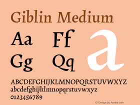 Giblin Medium Version 2.004 | web-font图片样张