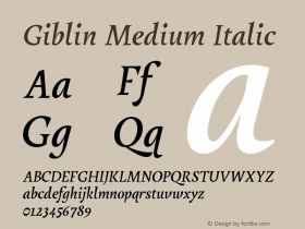Giblin Medium Italic Version 2.004 | web-font图片样张