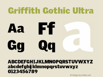 Griffith Gothic Ultra Version 1.000 (Adobe Tk) | FøM Fix图片样张