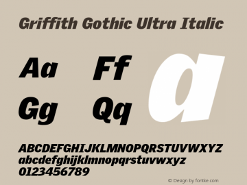 Griffith Gothic Ultra Italic Version 1.000 (Adobe Tk) | FøM Fix图片样张