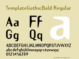 TemplateGothicBold Regular Version 1.00 Font Sample