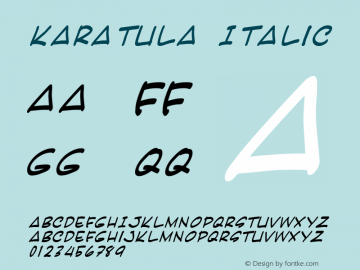 Karatula Italic Macromedia Fontographer 4.1 10/18/2005图片样张