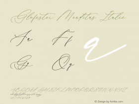 Glofester Menditas Italic Version 1.00;May 19, 2023;FontCreator 13.0.0.2683 32-bit图片样张