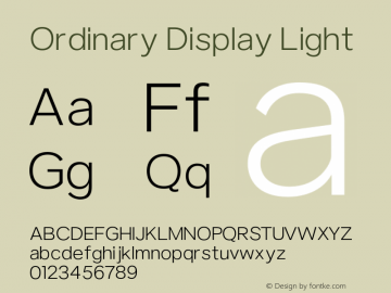 Ordinary Display Light Version 1.000;PS 001.000;hotconv 1.0.88;makeotf.lib2.5.64775图片样张