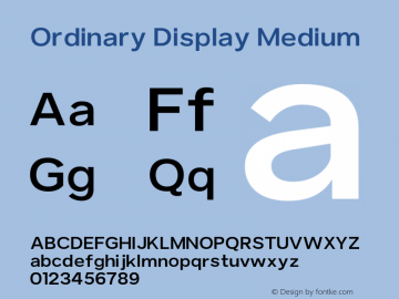 Ordinary Display Medium Version 1.000;PS 001.000;hotconv 1.0.88;makeotf.lib2.5.64775图片样张