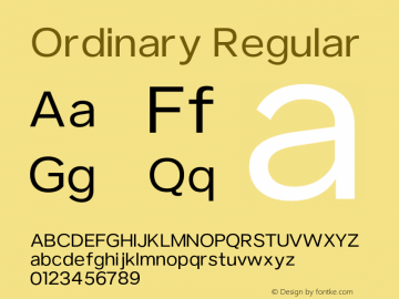 Ordinary Display Regular Version 1.000;PS 001.000;hotconv 1.0.88;makeotf.lib2.5.64775图片样张