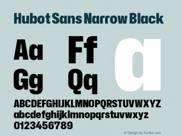 Hubot Sans Narrow Black Version 1.000 | FøM Fix图片样张