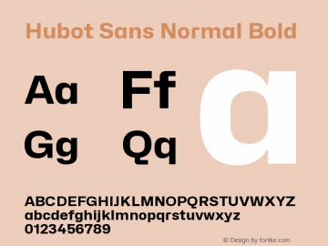 Hubot Sans Normal Bold Version 1.000 | FøM Fix图片样张