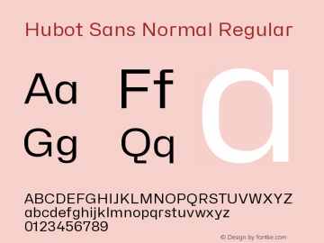 Hubot Sans Normal Regular Version 1.000 | FøM Fix图片样张