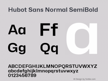 Hubot Sans Normal SemiBold Version 1.000 | FøM Fix图片样张