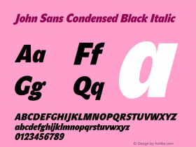 John Sans Condensed Black Ita Version 1.000图片样张