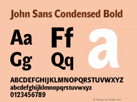 John Sans Condensed Bold Version 1.000图片样张