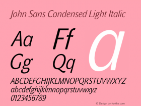 John Sans Condensed Light Ita Version 1.000图片样张