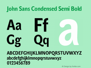 John Sans Condensed Semi Bold Version 1.000图片样张