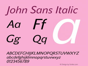 John Sans Italic Version 1.000图片样张