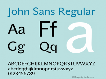 John Sans Regular Version 1.000图片样张