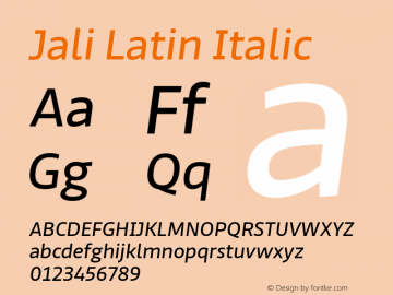 Jali Latin Italic Version 1.002图片样张