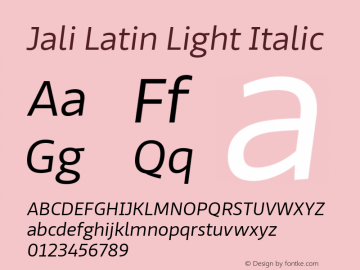 Jali Latin Light Italic Version 1.002图片样张
