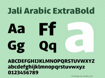 Jali Arabic ExtraBold Version 1.001;hotconv 1.0.109;makeotfexe 2.5.65596图片样张